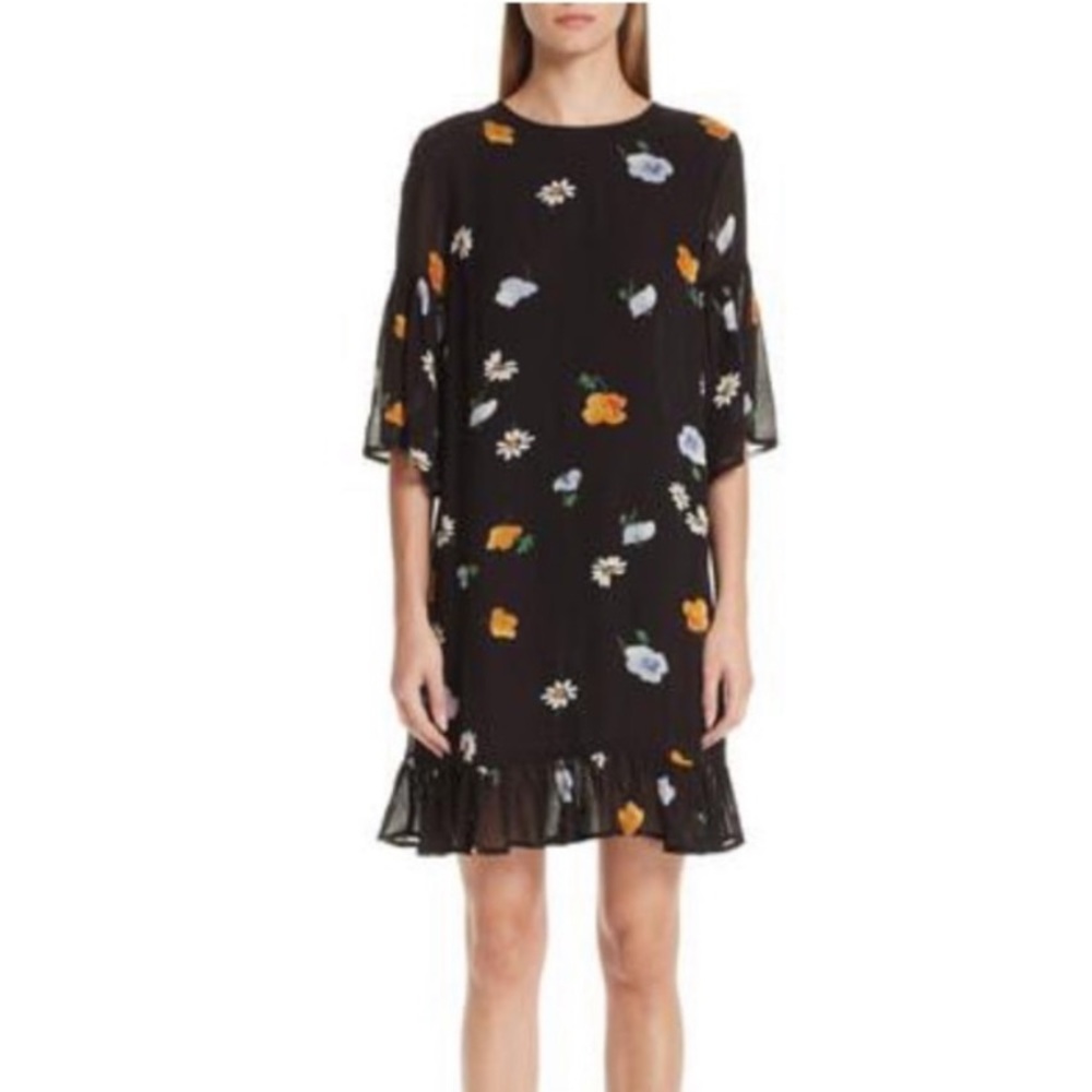 GANNI Dainty Georgette Floral Dress
